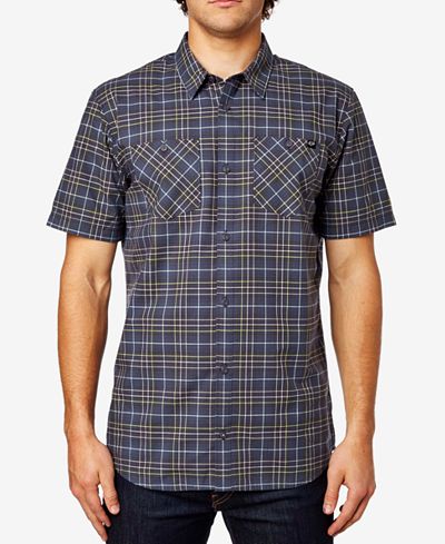 Fox Men's Short-Sleeve Plaid-Print Shirt