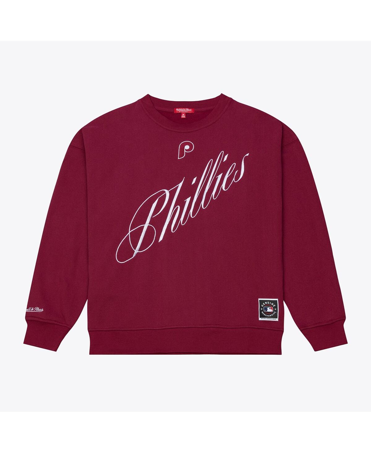 Mitchell & Ness Women's Burgundy Philadelphia Phillies Script Sweatshirt