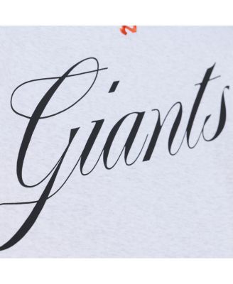 Women's Heather Gray San Francisco Giants Script Cropped Boxy T-Shirt