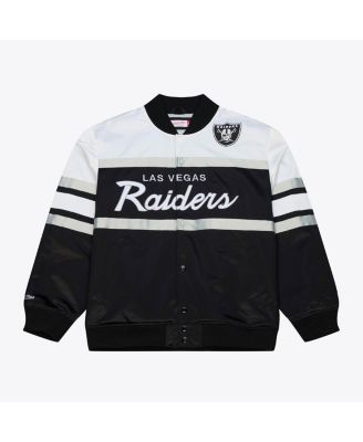 Men's Black Las Vegas Raiders Head Coach Lightweight Full-Snap Satin Jacket