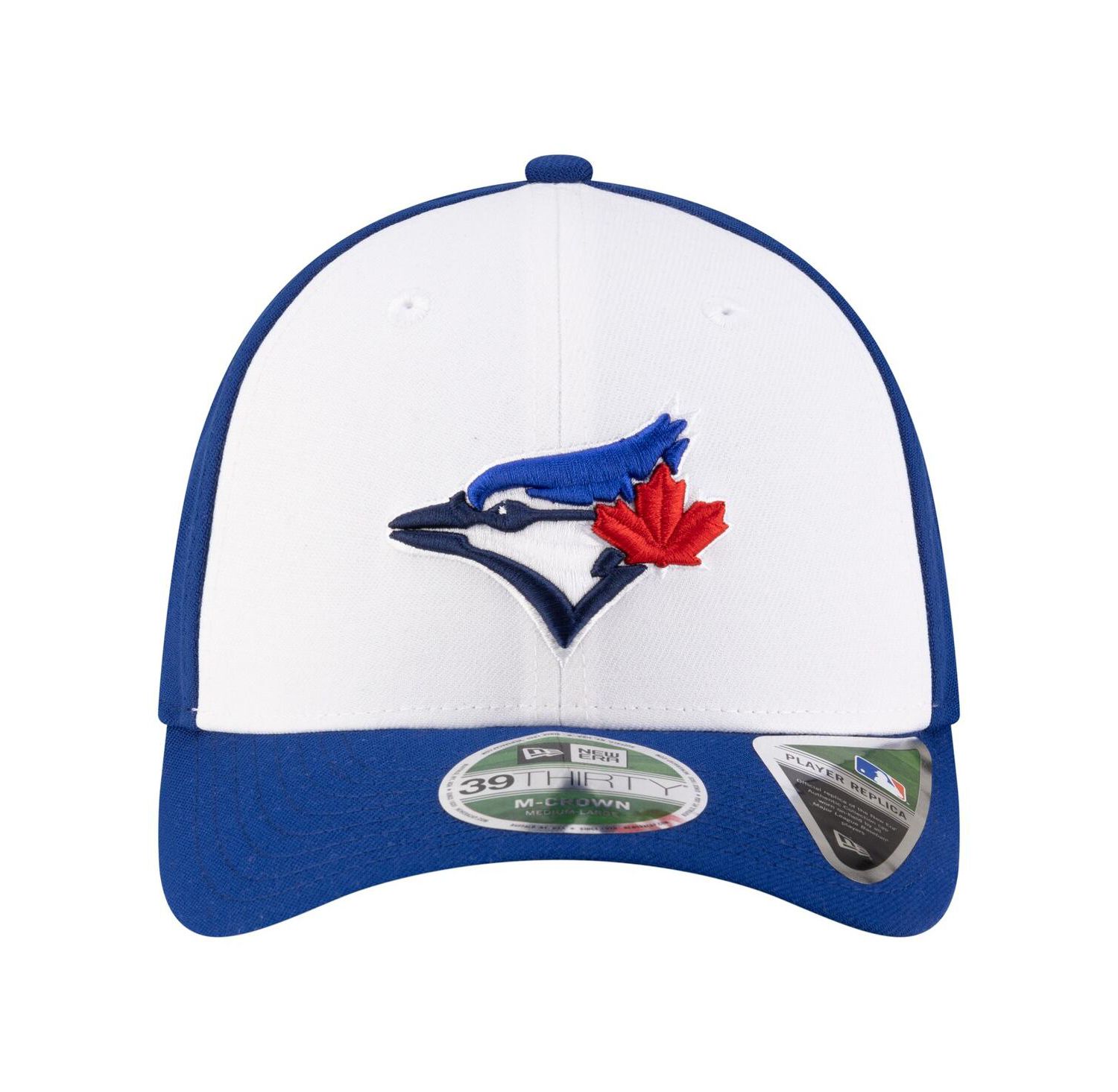 Men's White/Royal Toronto Blue Jays Player Replica 39THIRTY M-Crown Flex Hat