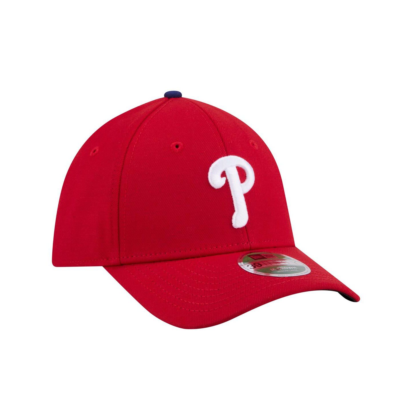 Мужская кепка New Era Red Philadelphia Phillies Player Replica 39THIRTY M-Crown Flex Hat — фото 3
