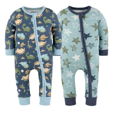 Toddler Boys Dino Star Cotton Footless Pajamas for Boys, 2 Pack
