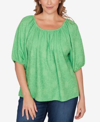 Plus Size Textured Convertible Knit Top