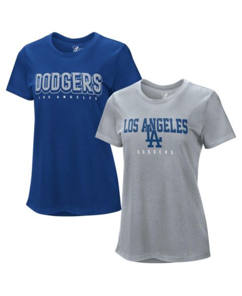 Женские футболки G-III 4Her by Carl Banks Royal/Heather Gray Los Angeles Dodgers Two T-Shirt Combo Pack