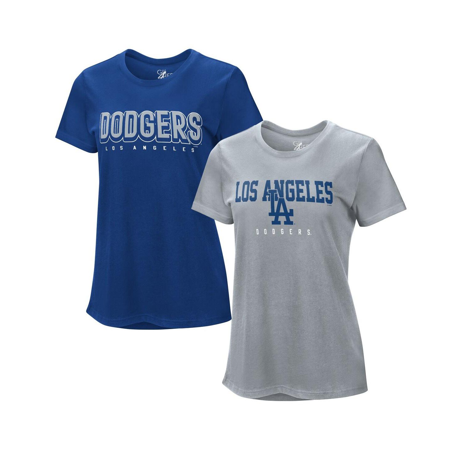 Women's Royal/Heather Gray Los Angeles Dodgers Two T-Shirt Combo Pack