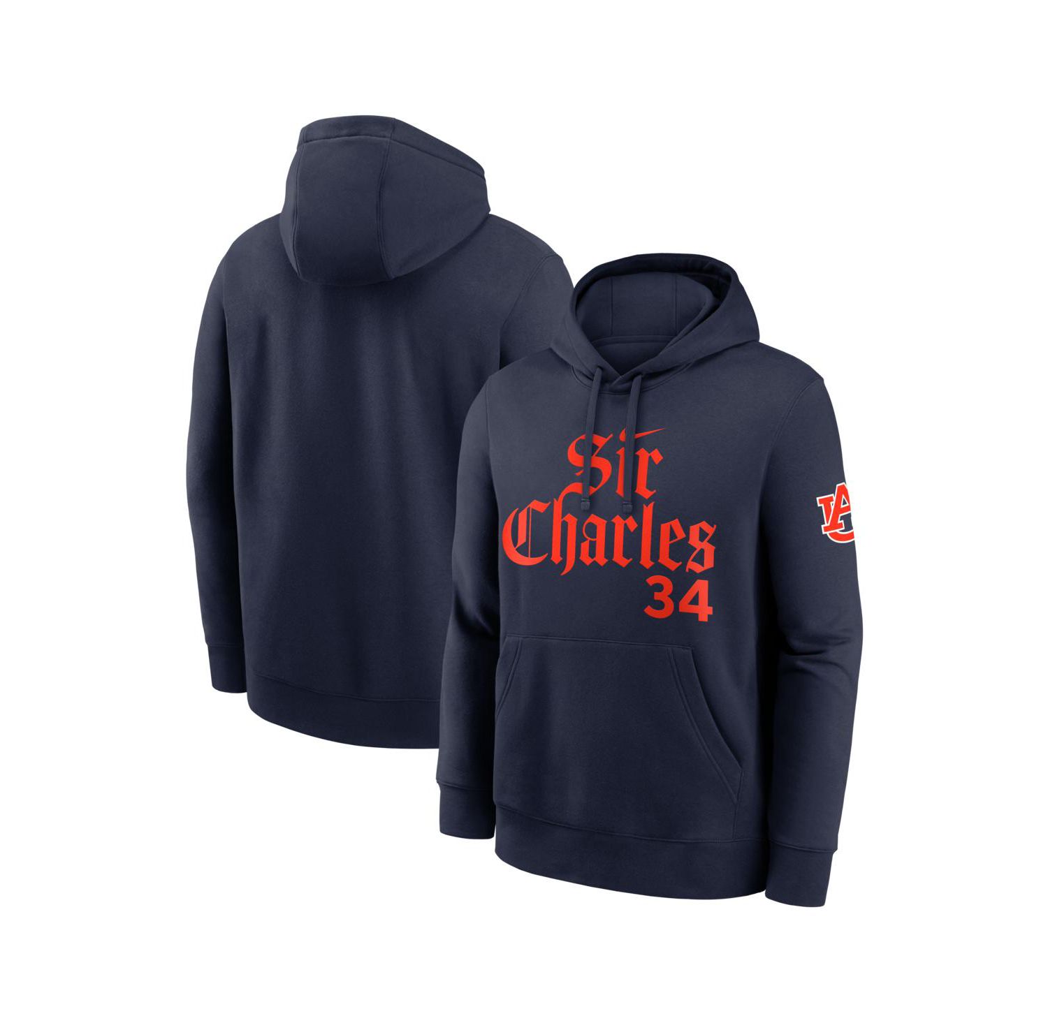 Men's Charles Barkley Navy Auburn Tigers Name & Number Club Fleece Hoodie