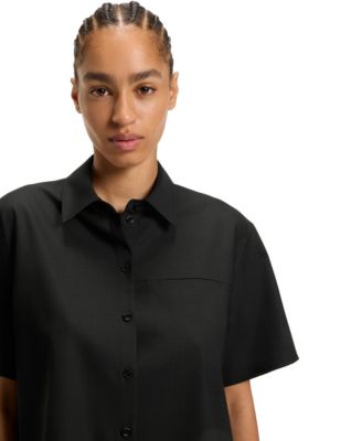 BOSS by Women's Virgin Wool Regular-Fit Blouse