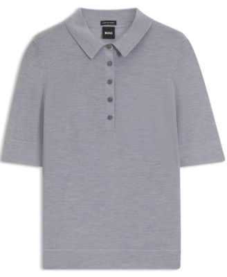 BOSS by Women's Merino Wool Short-Sleeved Sweater