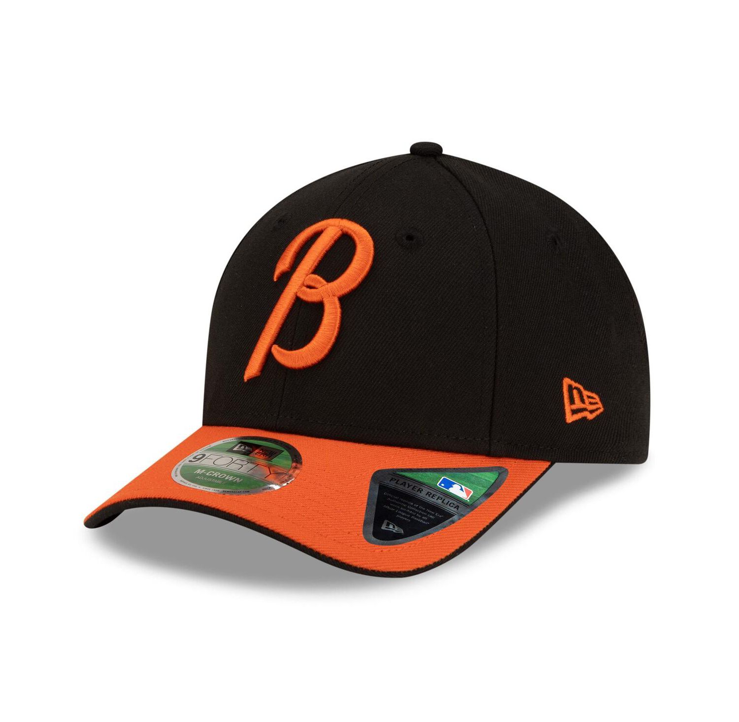 Men's Black/Orange Baltimore Orioles Player Replica 9FORTY Adjustable Hat