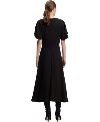 BOSS by Women's Keyhole-Neckline Soft Crepe Dress