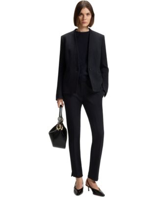 BOSS by Women's Crease-Resistant Herringbone Regular-Fit Blazer