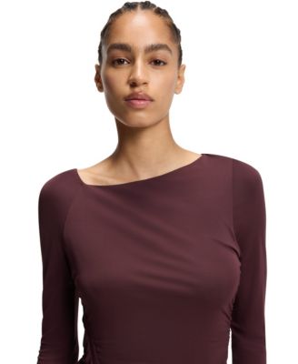 BOSS by Women's Matte Jersey Gathered Detail Dress