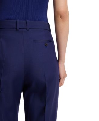 BOSS by Women's Virgin-Wool Twill Flared-Leg Pants