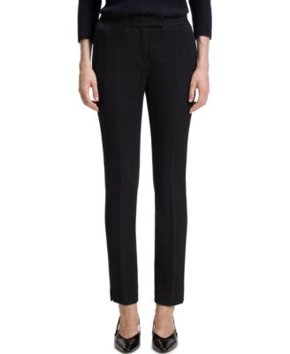 BOSS by Women's Crease-Resistant Herringbone Slim-Fit Pants