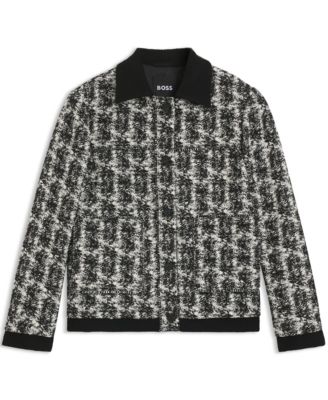 BOSS by Women's Patterned Feather Tweed Regular-Fit Jacket