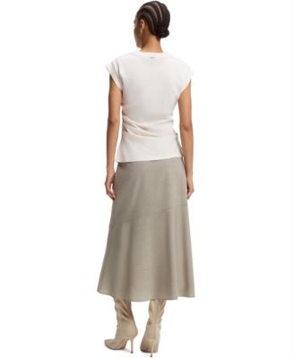 BOSS by Women's Melange Virgin Wool A-Line Skirt