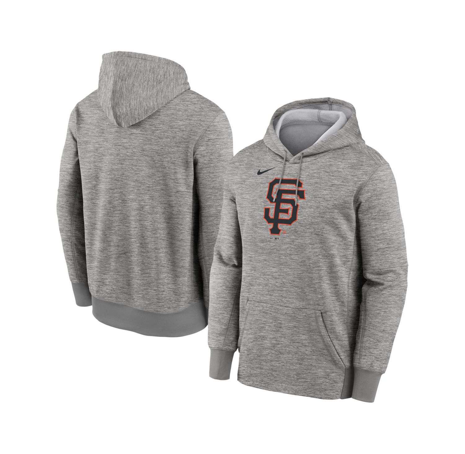 Men's Heather Gray San Francisco Giants Primary Logo Therma Hoodie