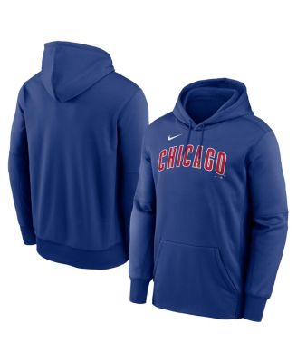 Men's Royal Chicago Cubs Primary Wordmark Therma Hoodie