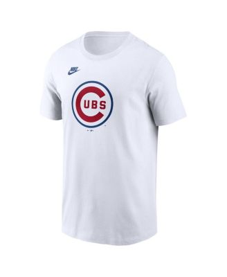 Men's White Chicago Cubs Cooperstown Collection Logo T-Shirt