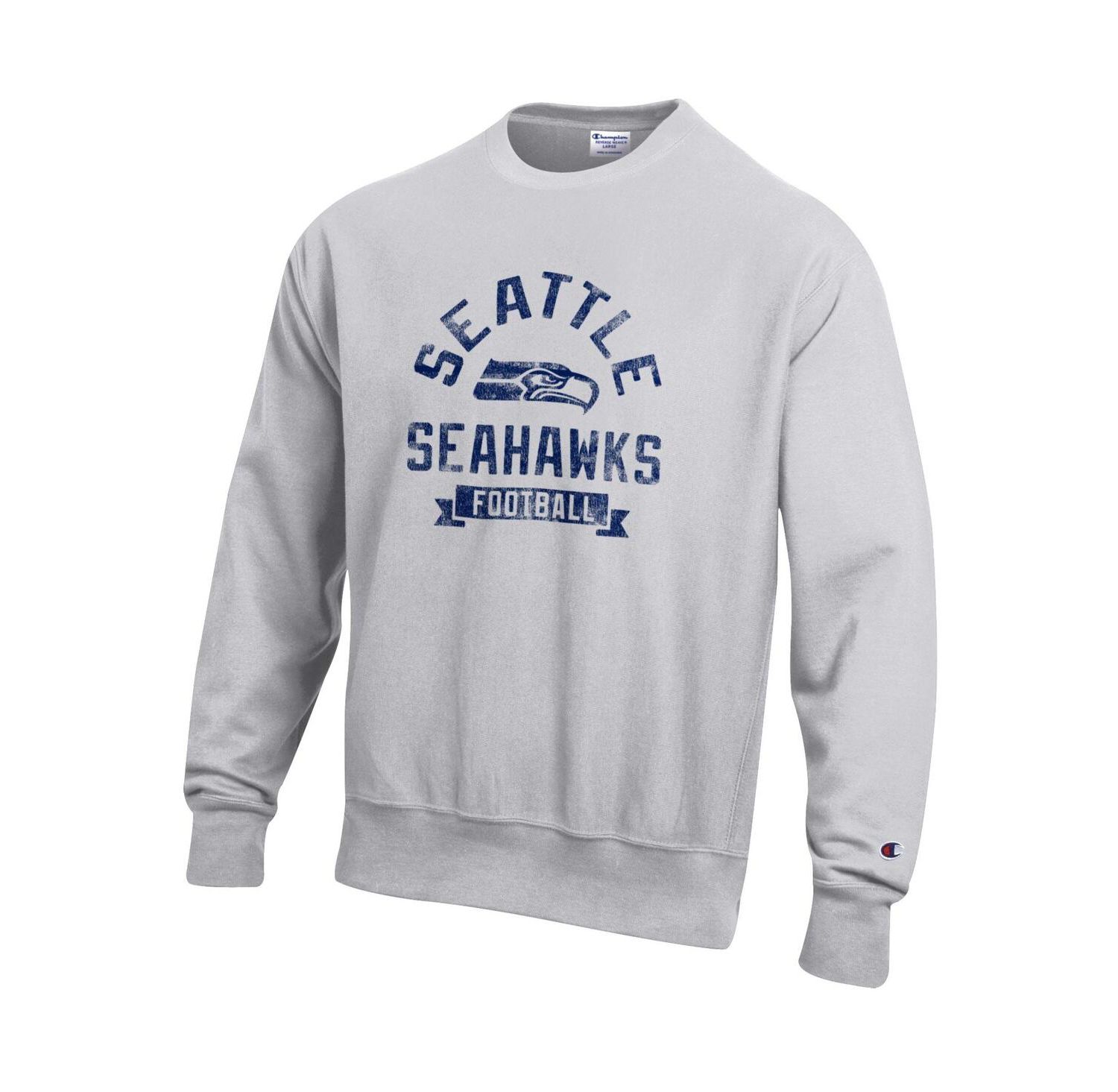 Men's Heather Gray Seattle Seahawks Reverse Weave Fleece Pullover Sweatshirt