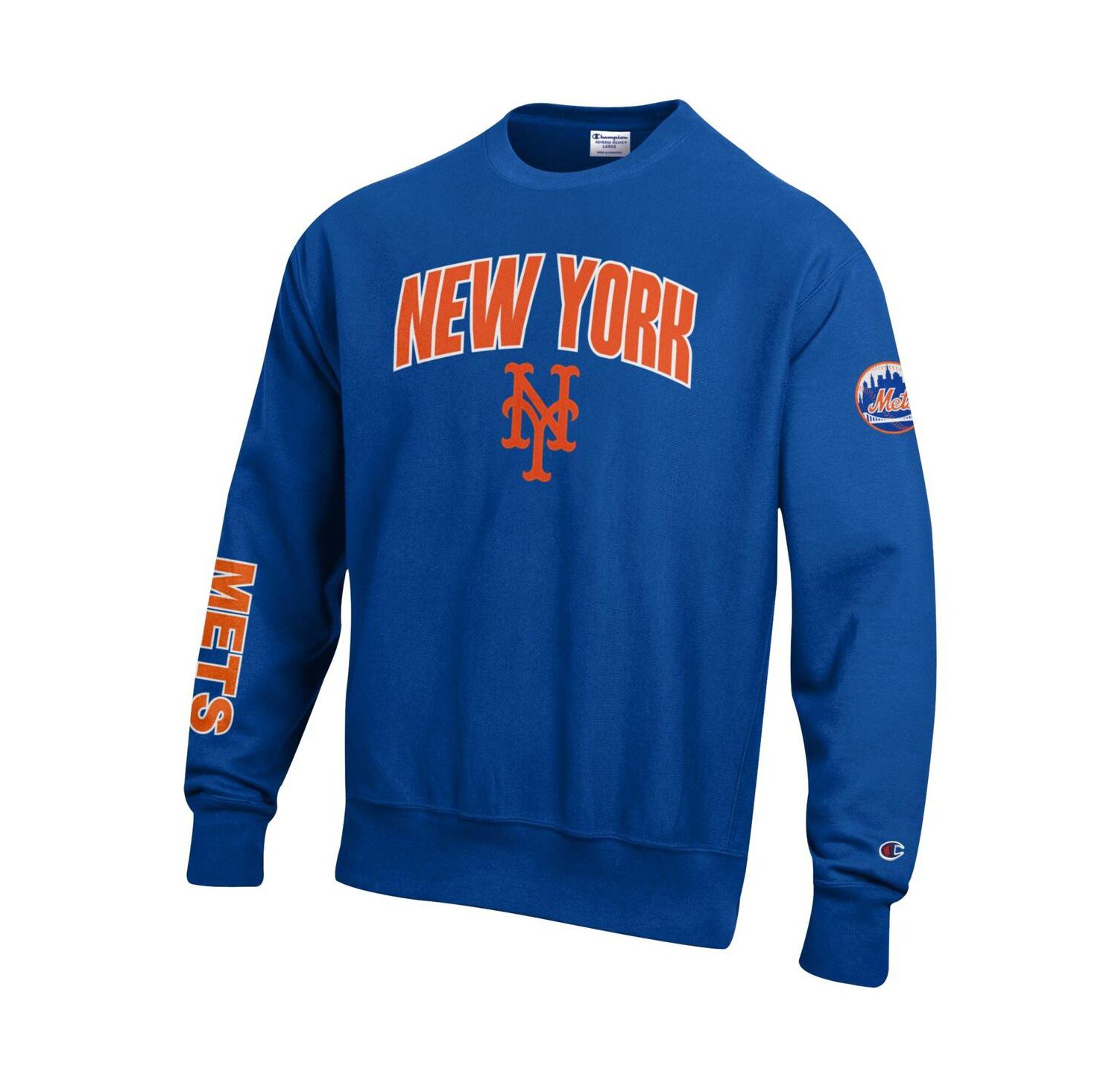 Men's Royal New York Mets Reverse Weave Chenille Sweatshirt