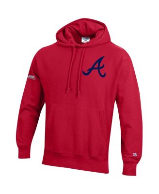 Men's Scarlet Atlanta Braves Reverse Weave Chenille Hoodie
