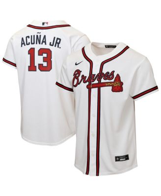 Big Boys and Girls Ronald Acu&ntilde;a Jr. White Atlanta Braves Home Replica Player Jersey