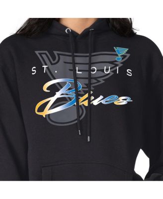 Men's Black St. Louis Blues Shadow Logo Fleece Pullover Hoodie