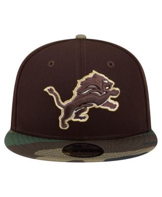 Men's Dark Brown Detroit Lions Burnt Wood Camo 9FIFTY Snapback Hat