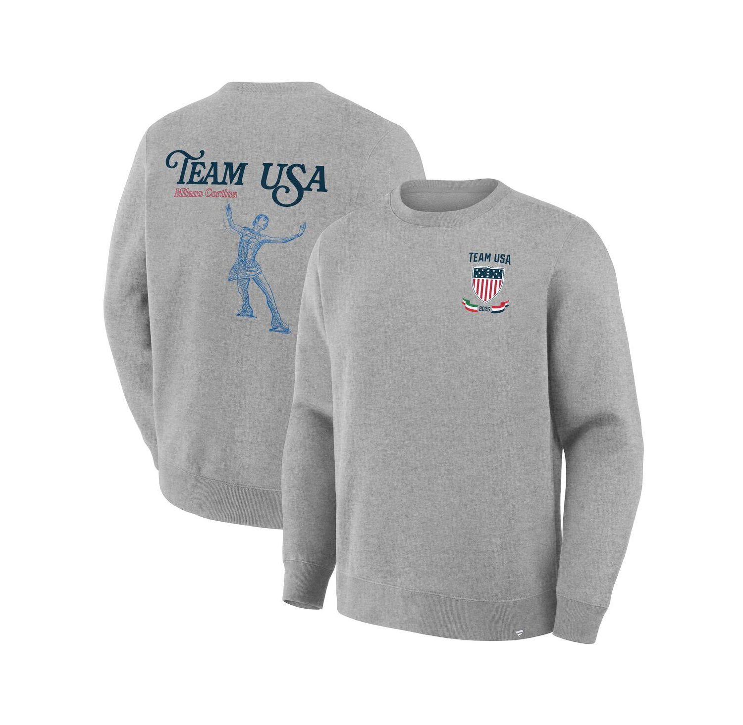 Men's Heather Gray Team USA Milano Cortina 2026 Winter Olympics Figure Skating Sweatshirt