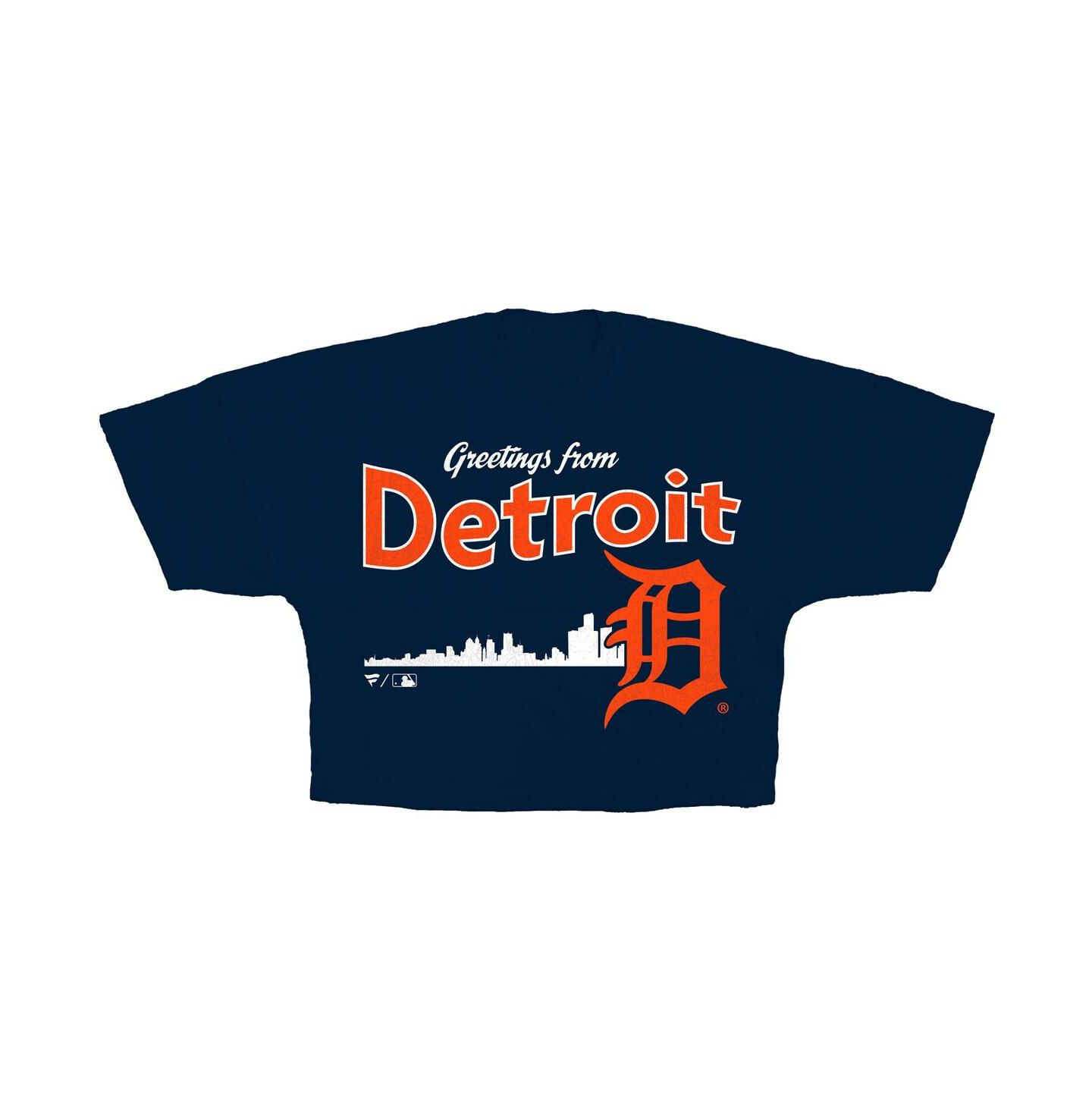 Женская футболка Fanatics Navy Detroit Tigers Skyline Crop — фото 2