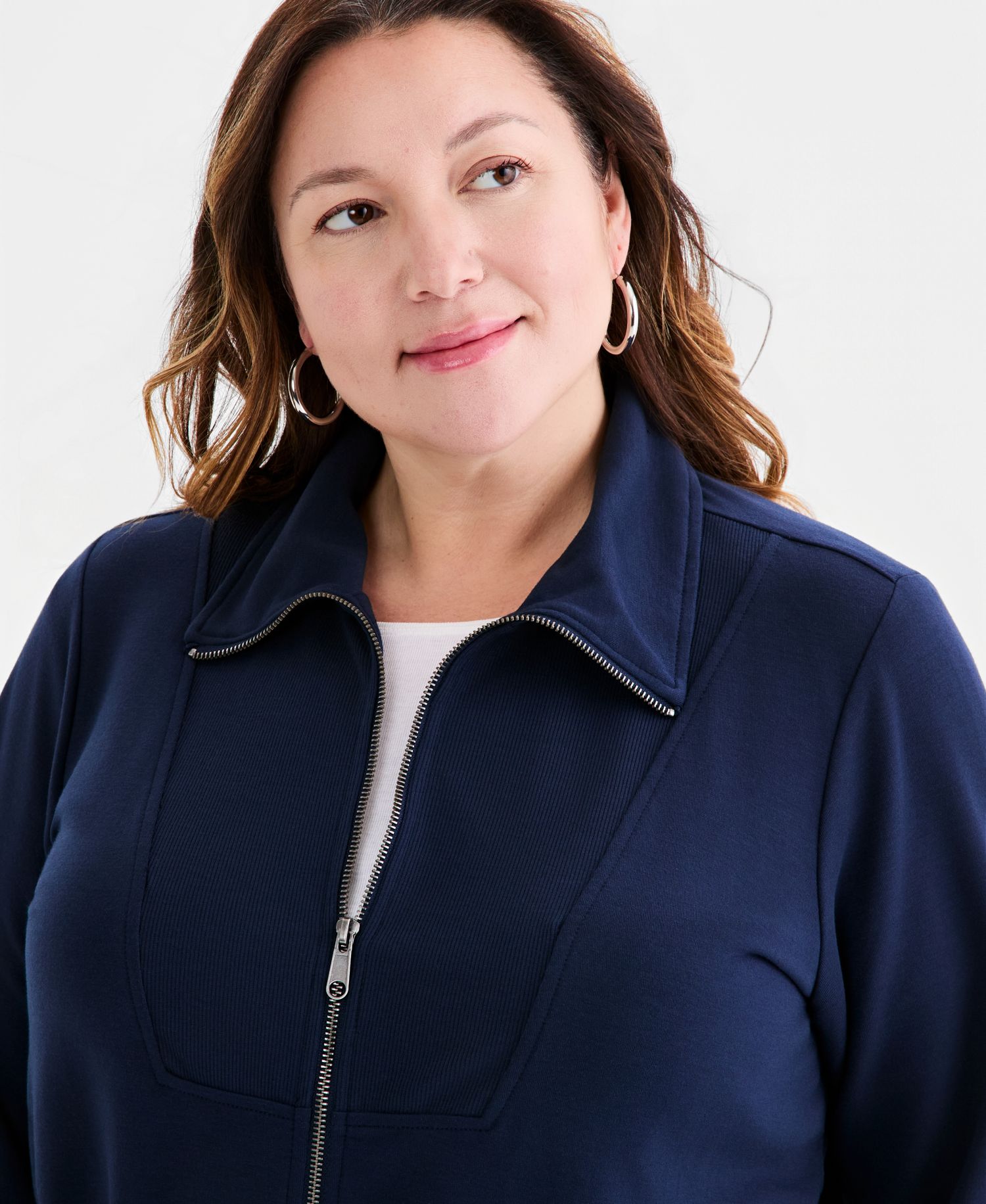 Plus Size LuxLounge French Terry Zip Jacket