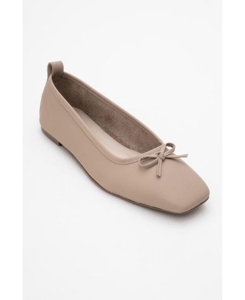 Женские кожаные балетки Forever & Always Shoes Sosa, цвет: Бежевый кожаный