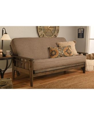 Tucson Frame-Rustic Walnut Finish-Linen Stone Mattress