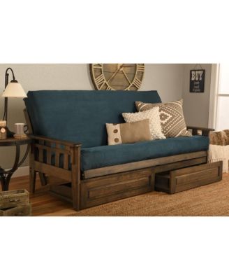 Tucson Frame-Rustic Walnut Finish-Suede Mattress