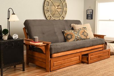 Phoenix Frame-Barbados Finish-Suede Mattress-Storage Drawers