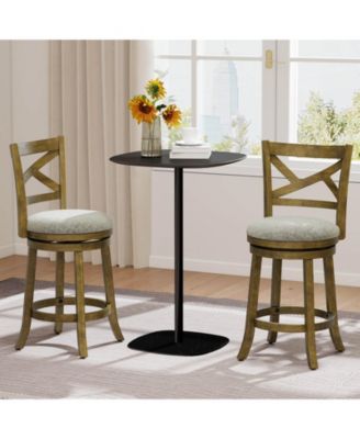 Swivel Bar Stools Set of 4 Counter Height Chairs with Hollow Back Soft-padded Seat