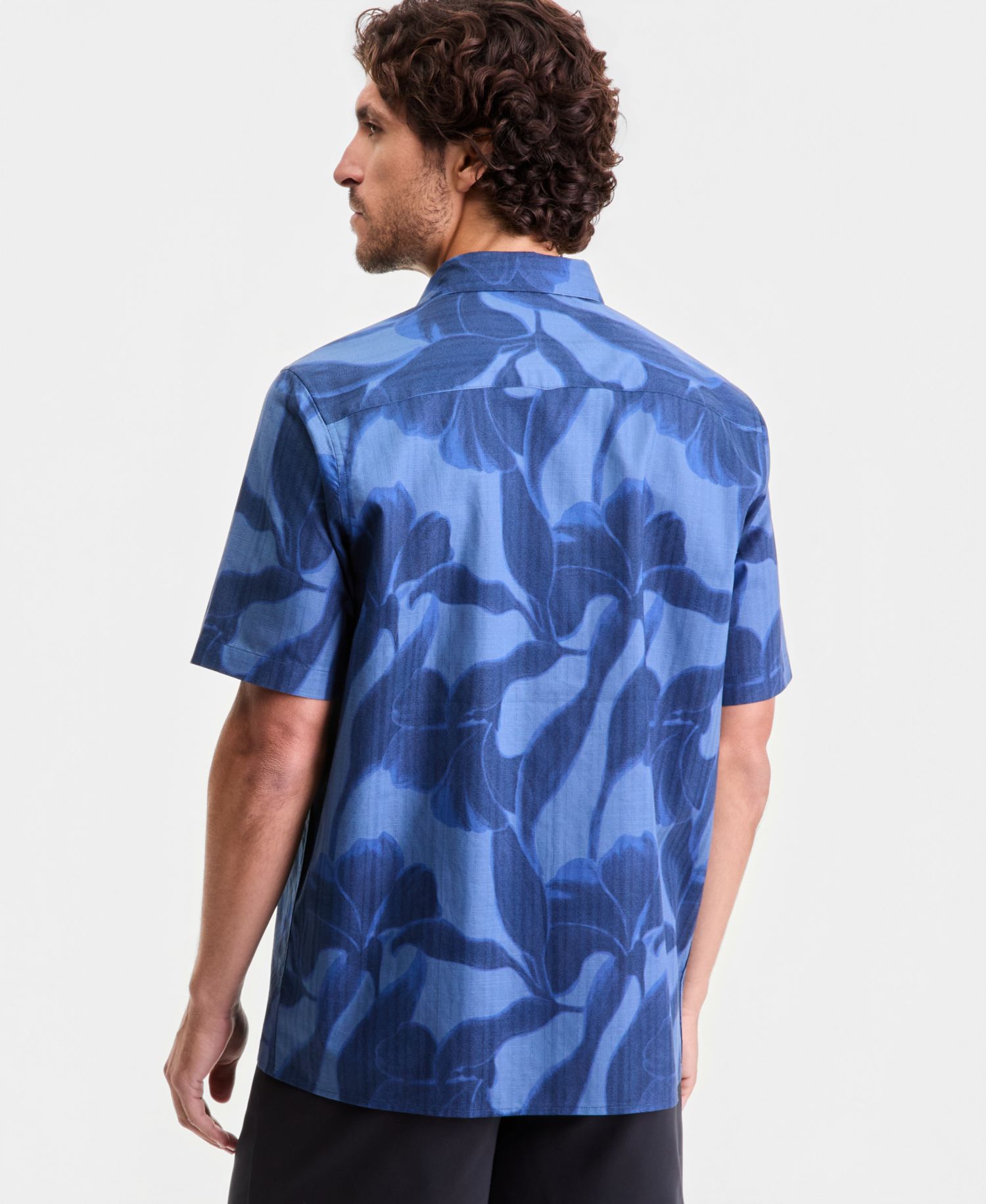 Men's Short-Sleeve Shadow Floral Shirt, Macy's Exclusive