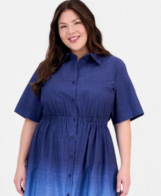 Collared Plus Size Midi Dresses | Macy's
