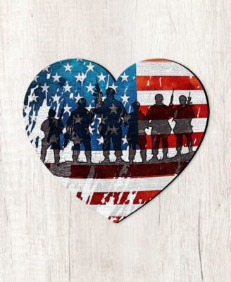 USA Military-Inspired Heart Holiday Outdoor Decor Large Ornament