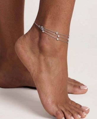 Fine Details 18k Gold Plated Crystal Anklet