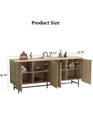 Modern Scandinavian Storage Sideboard Buffet File Cabinet , 68 inch