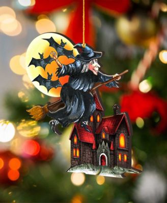 Christmas Witch Holiday Ornaments, Set of 2