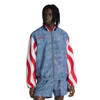 Adidas Men's Blue USA Soccer 1994 Denim Graphic Full-Zip Track
