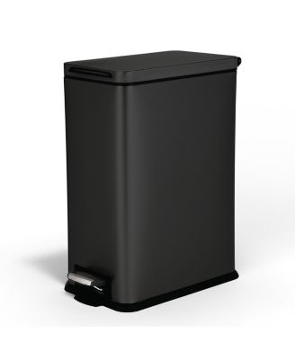 8 Gallon Slim Stainless Steel Kitchen Trash Can with Step Pedal and Soft Close Lid