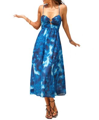 Women's Fresh Faced Abstract Midi Beach Dress