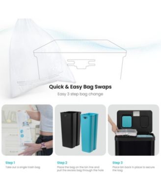 19 Gallon Stainless Steel Dual Trash and Recycling Can with CleanAura Odor Control and Soft Close Lid