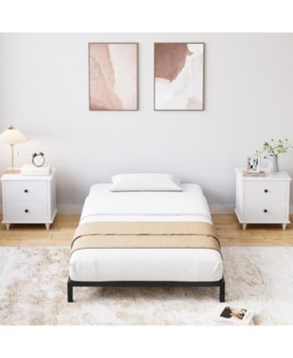 8 Inch Twin Bed Frame, Heavy-Duty Metal Platform, Noise-Free, Under-Bed Storage, Steel Slat Support, No Box Spring