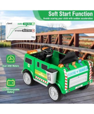 12V Battery Powered Electric Vehicle with Remote Control and Trash Bin